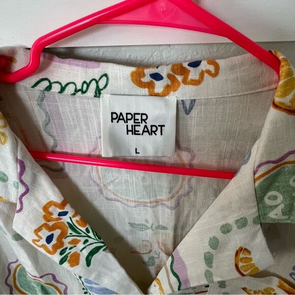 Paper Heart Women's Large Vacation Button-down and Strapless Dress Set - Picture 2 of 10